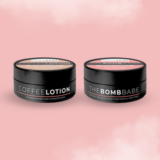 The Bomb Babe & Coffee Lotion - Körperregenerierendes und Haarreparatur-Pflegeset