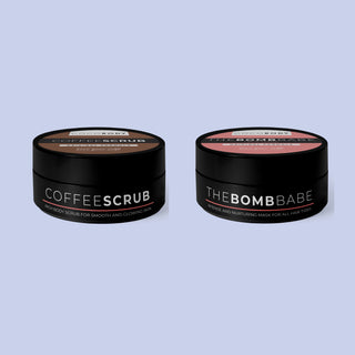 The Bomb Babe & Coffee Scrub - Vücut Pürüzsüzleştirici & Saç Onarıcı Bakım Seti